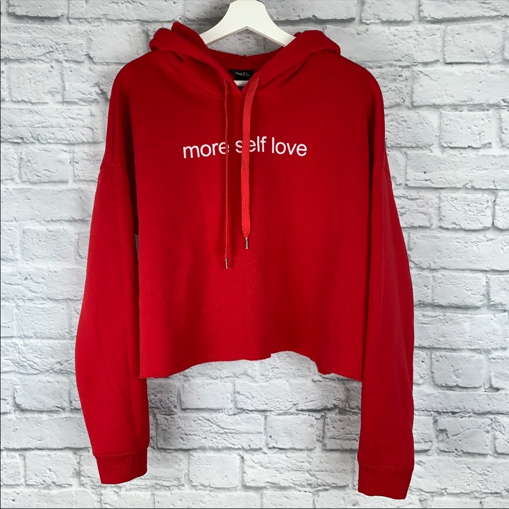 More self love cropped hoodie